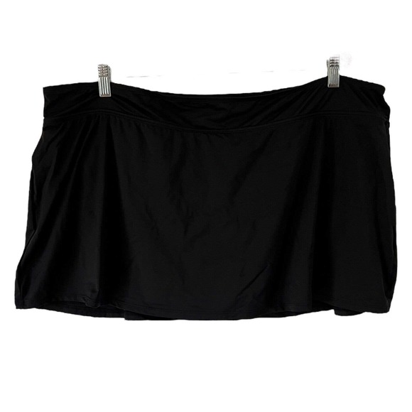 NWT Anne Cole Plus Solid Classic Black Modest Swim Skirt Skort Size 22w - Picture 3 of 8